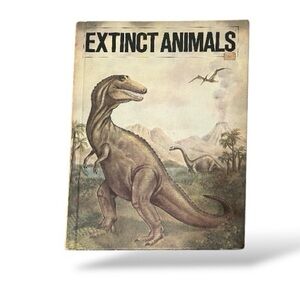 Extinct Animals Hardcover Large Book 1976 Grosset Dunlap Educational Learning